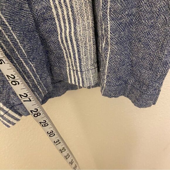 OLD NAVY Linen coastal blue Stripe Wide Leg hi rise pull on palazzo pant XXL - Picture 8 of 13